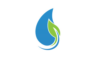 Water Drop And Leaf Nature Energy Logo 7