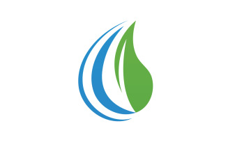 Water Drop And Leaf Nature Energy Logo 8