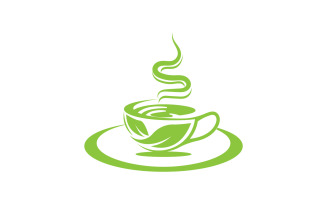 Green Tea Drink Logo Vector Template 1