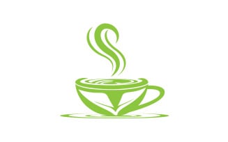 Green Tea Drink Logo Vector Template 3