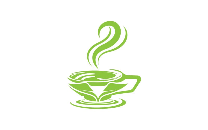 Green Tea Drink Logo Vector Template 4 Logo Template