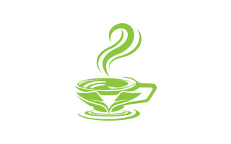 Green Tea Drink Logo Vector Template 4