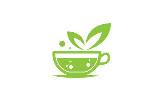 Green Tea Drink Logo Vector Template 43