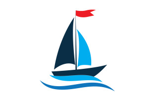 Ocean Cruise linear Ship Silhouette logo Vector 4