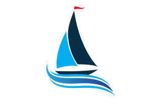 Ocean Cruise linear Ship Silhouette logo Vector 5