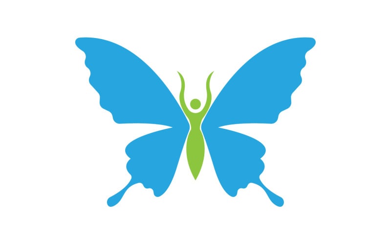 Beauty Flying Women Vintage Butterfly Logo 12 Logo Template