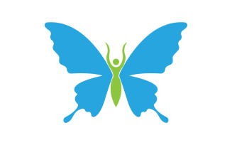 Beauty Flying Women Vintage Butterfly Logo 12