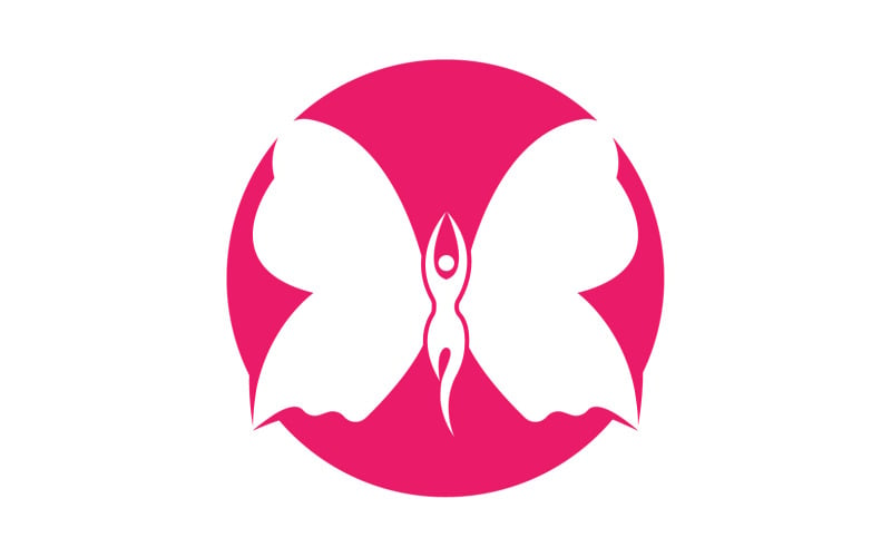 Beauty Flying Women Vintage Butterfly Logo 19 Logo Template