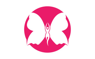 Beauty Flying Women Vintage Butterfly Logo 19