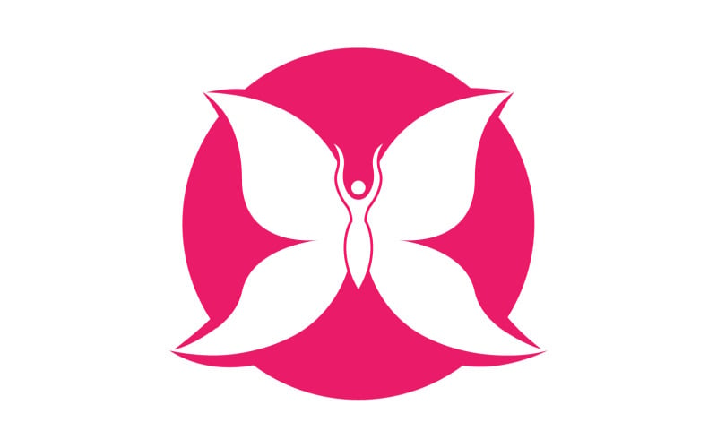 Beauty Flying Women Vintage Butterfly Logo 20 Logo Template