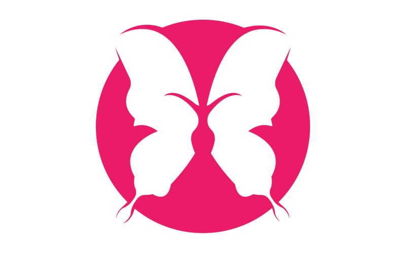 Beauty Flying Women Vintage Butterfly Logo 23 Logo Template