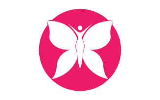 Beauty Flying Women Vintage Butterfly Logo 24