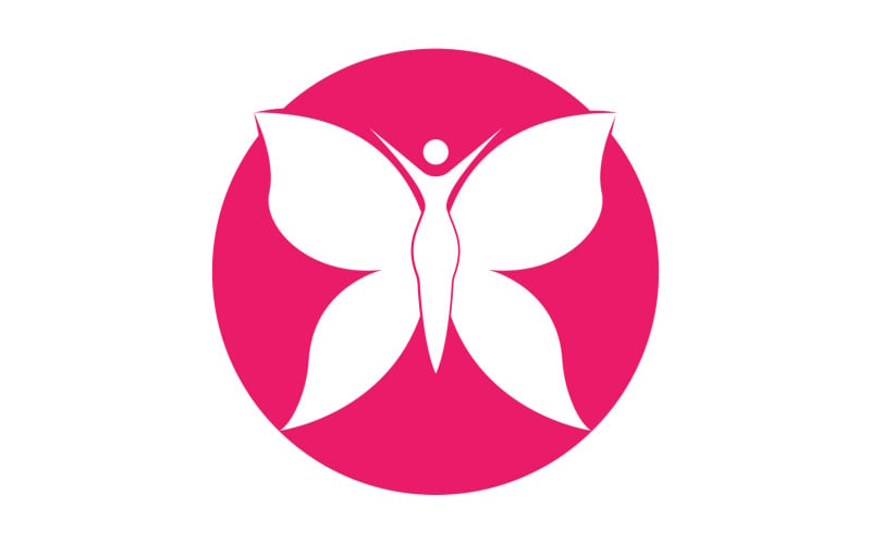 Beauty Flying Women Vintage Butterfly Logo 24 Logo Template