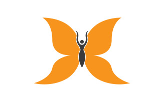 Beauty Flying Women Vintage Butterfly Logo 4