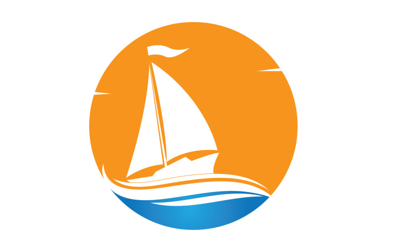 Ocean Cruise linear Ship Silhouette logo Vector 38 Logo Template