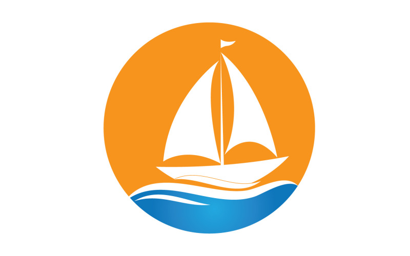 Ocean Cruise linear Ship Silhouette logo Vector 39 Logo Template