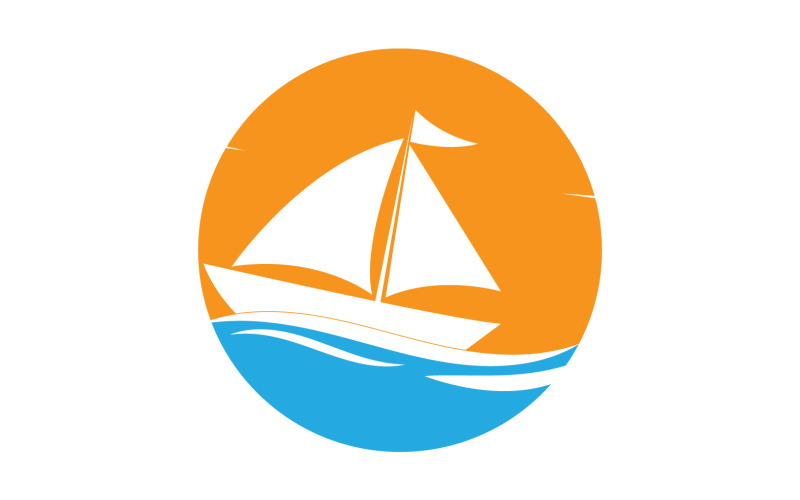 Ocean Cruise linear Ship Silhouette logo Vector 41 Logo Template