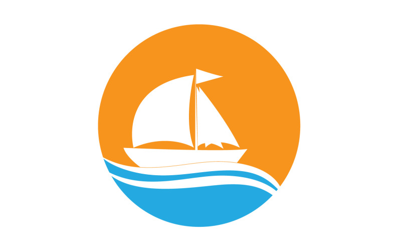 Ocean Cruise linear Ship Silhouette logo Vector 42 Logo Template