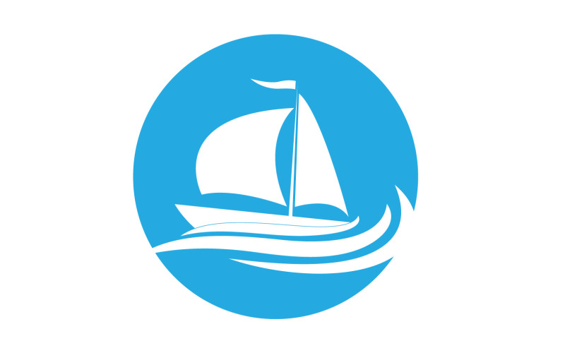 Ocean Cruise linear Ship Silhouette logo Vector 43 Logo Template