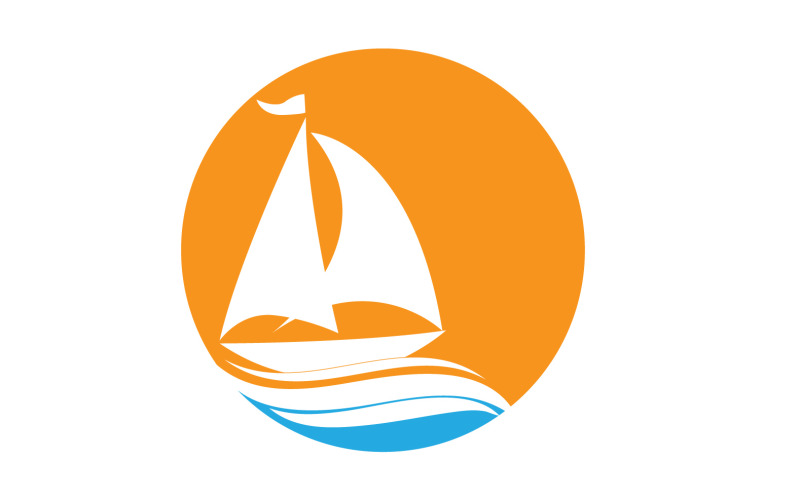 Ocean Cruise linear Ship Silhouette logo Vector 46 Logo Template