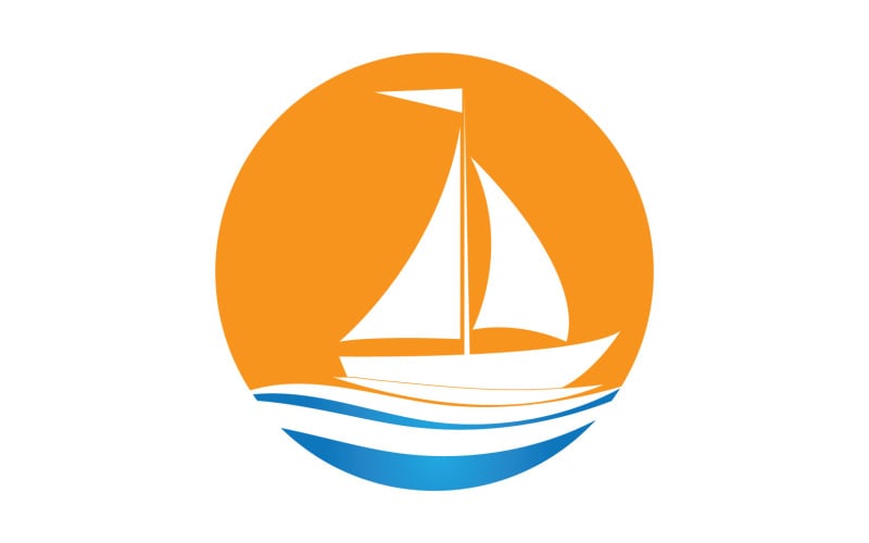 Ocean Cruise linear Ship Silhouette logo Vector 48 Logo Template