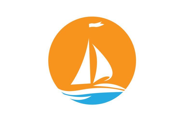 Ocean Cruise linear Ship Silhouette logo Vector 60 Logo Template