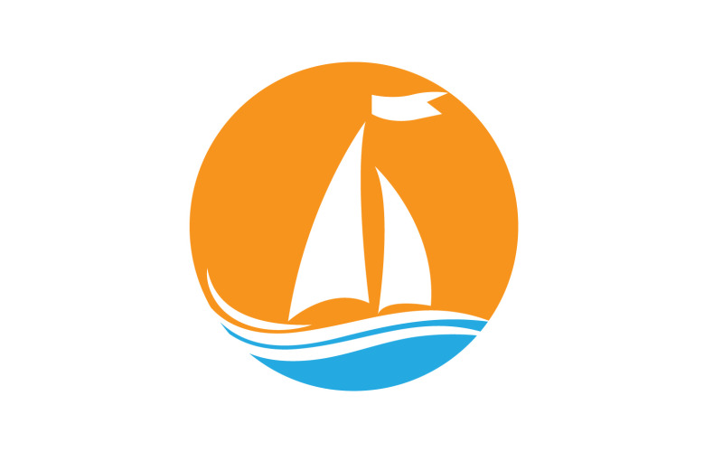 Ocean Cruise linear Ship Silhouette logo Vector 61 Logo Template