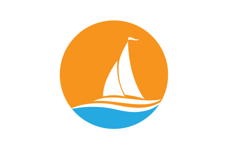 Ocean Cruise linear Ship Silhouette logo Vector 62 Logo Template