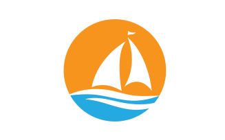 Ocean Cruise linear Ship Silhouette logo Vector 63