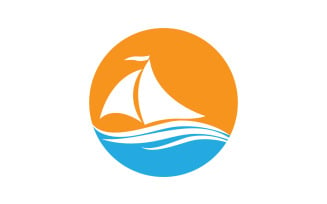 Ocean Cruise linear Ship Silhouette logo Vector 64