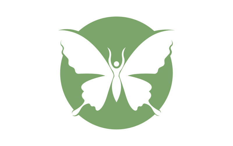Beauty Flying Women Vintage Butterfly Logo 28 Logo Template