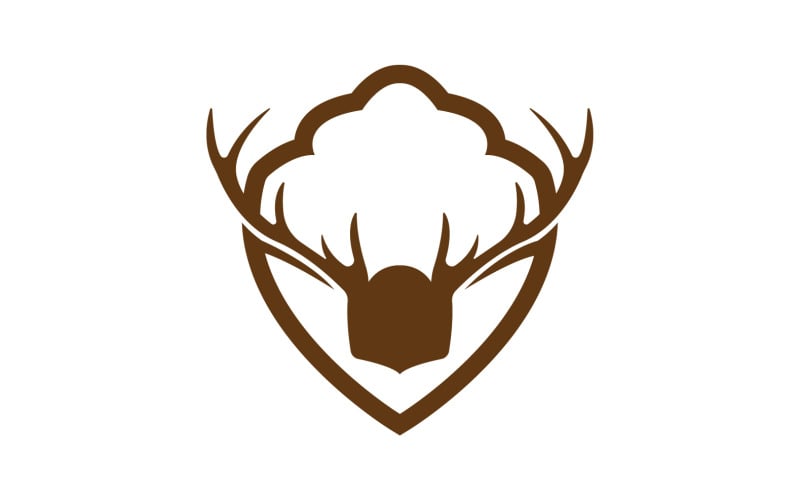 Creative Deer Shield Logo Design Symbol Vector Illustration 12 Logo Template
