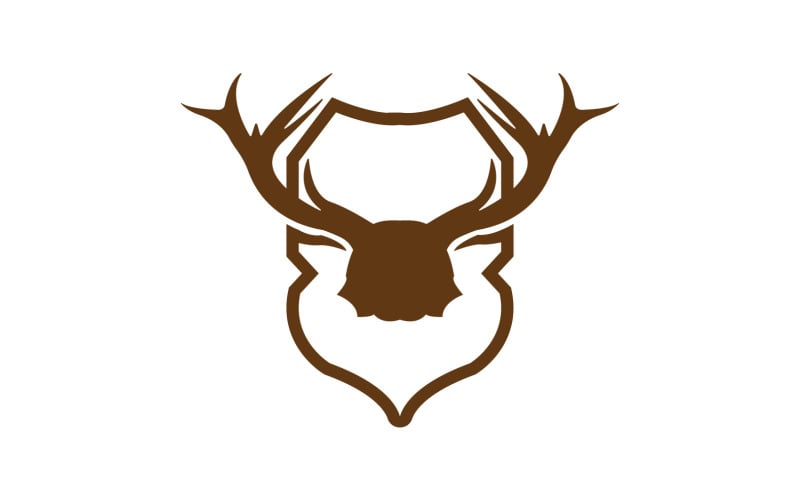 Creative Deer Shield Logo Design Symbol Vector Illustration 15 Logo Template