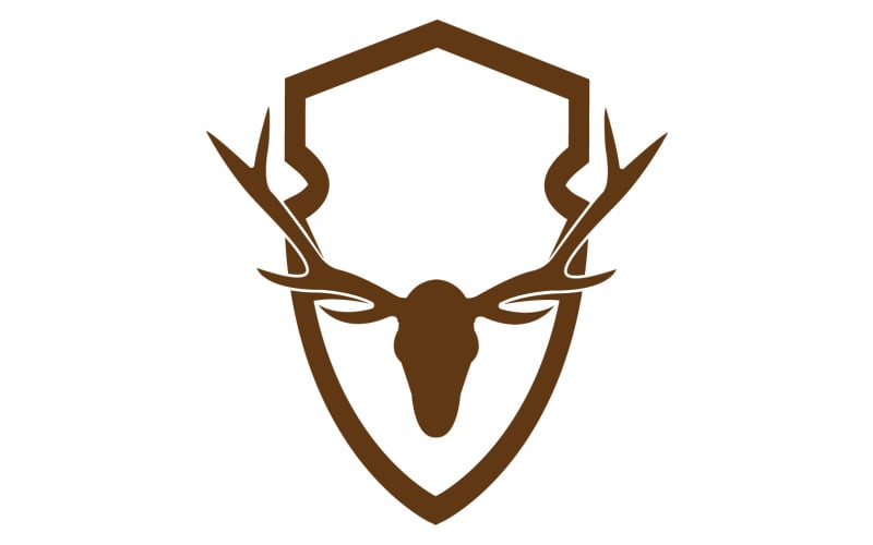 Creative Deer Shield Logo Design Symbol Vector Illustration 2 Logo Template
