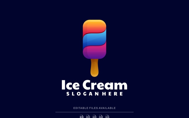Ice Cream Gradient Colorful Logo 2 Logo Template