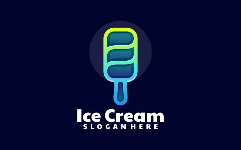 Ice Cream Line Art Gradient Logo Logo Template