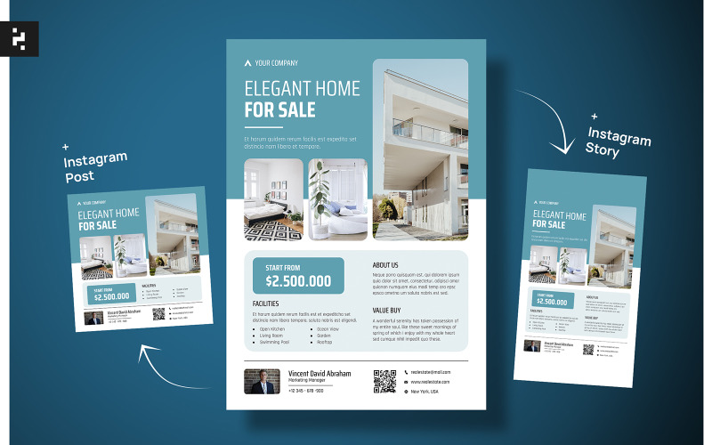 Modern Clean Real Estate Flyer Corporate Identity