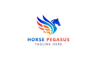 Pegasus Elite Logo And Horse Pegasus Wing Logo Template