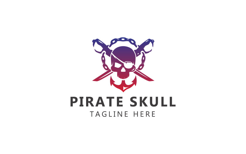 Pirate Skull Logo And Pirate Skull with Swords Logo Template