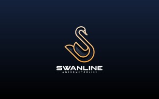 Swan Line Art Logo Style 5