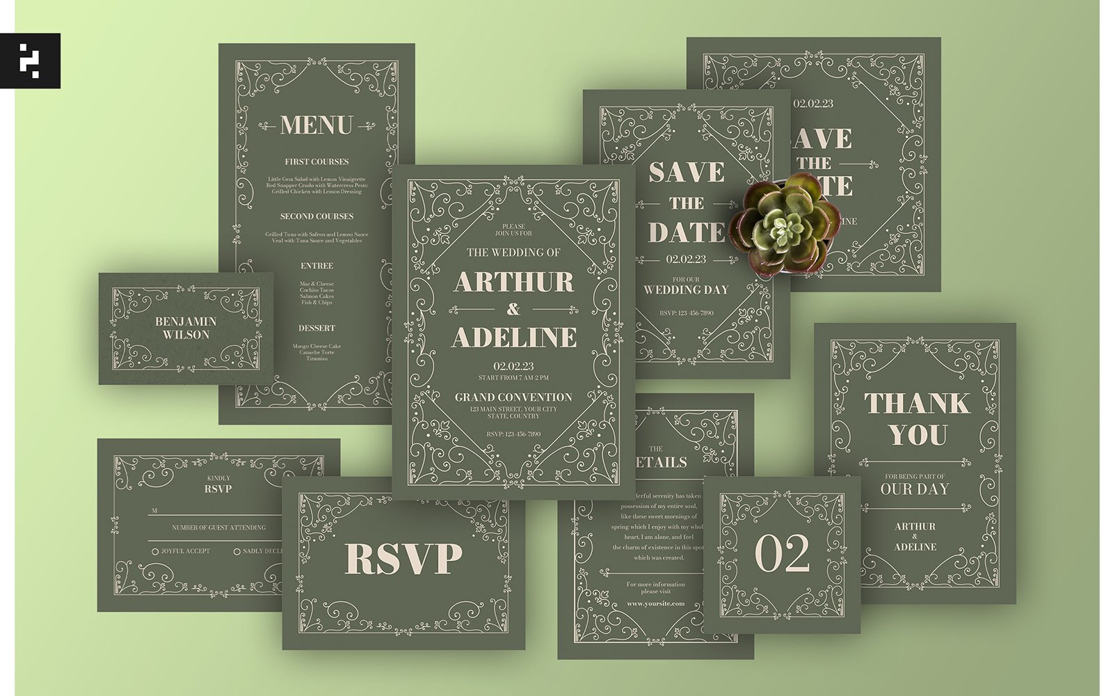 Kit Graphique #304115 Wedding Invitation Divers Modles Web - Logo template Preview