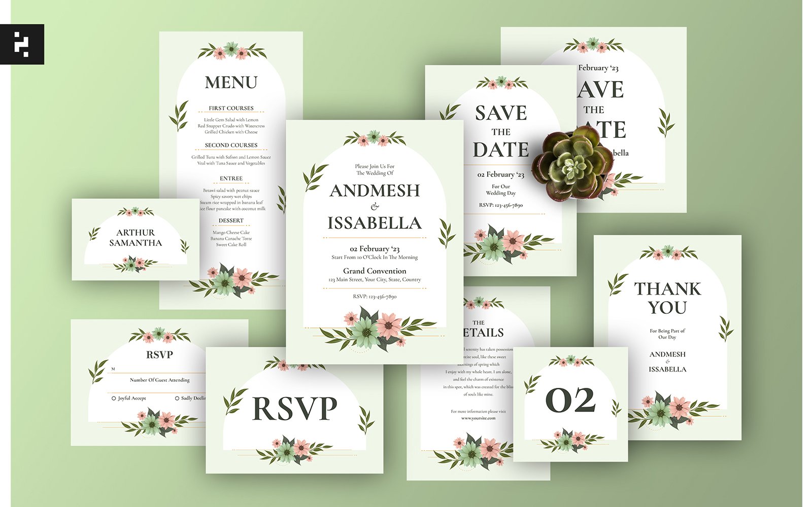 Template #304117 Invitation Suite Webdesign Template - Logo template Preview