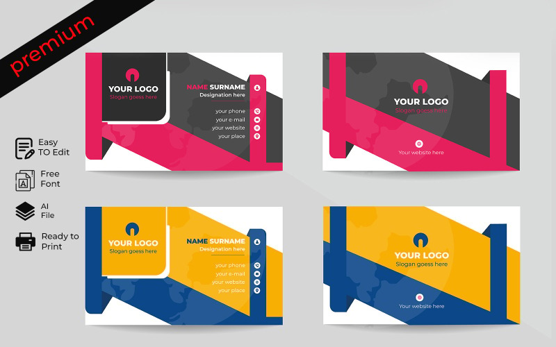 Business card Design Template and ready for print Corporate Identity