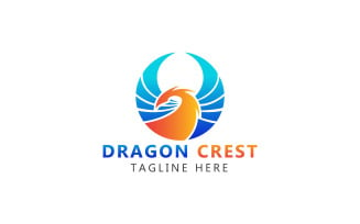 Dragon Crest Wings Logo And Dragon Heraldic Logo Template