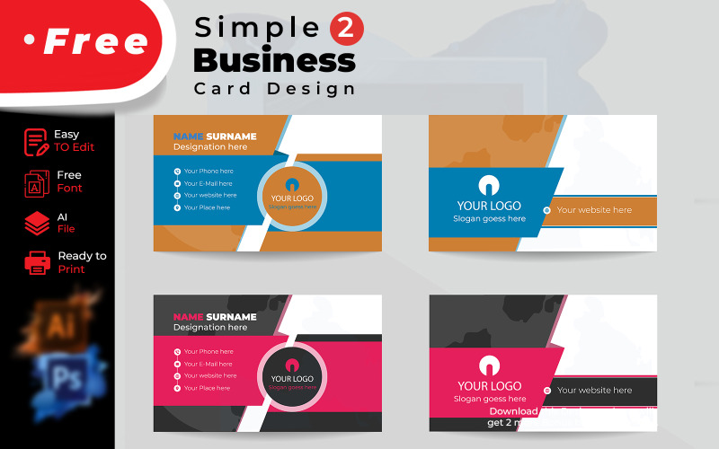 FREE Business card Design Template Corporate Identity