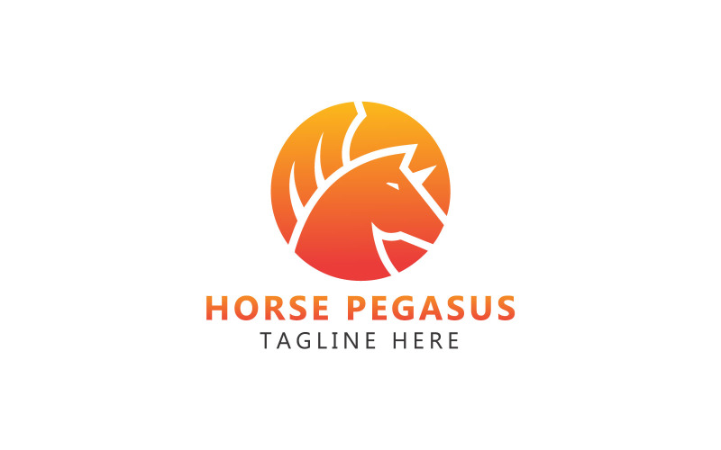 Horse Pegasus Logo And Pegasus Winged Horse Logo Template