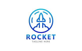 Rocket Logo And Startup Rocket Space Ship Logo Template