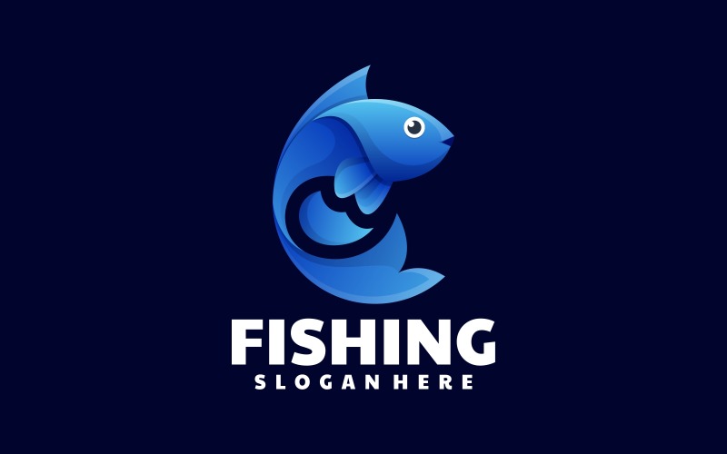 Fish Gradient Logo Style 1 Logo Template