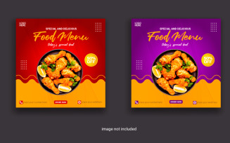 Food social media post for advertising template social media food cover post design