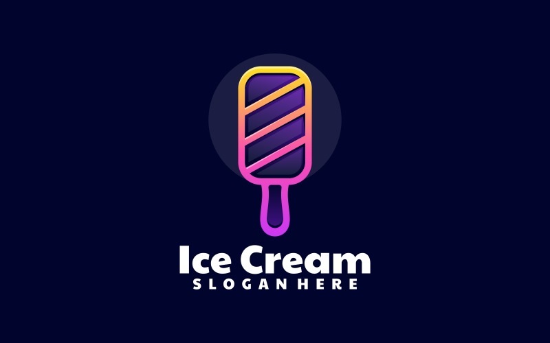 Ice Cream Line Art Gradient Logo 1 Logo Template